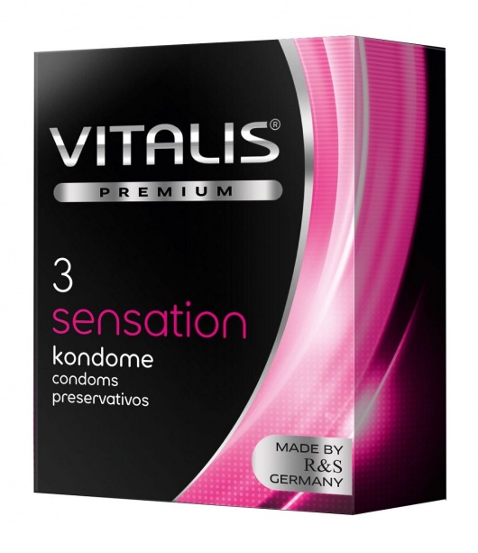Презервативы с пупырышками и кольцами VITALIS PREMIUM sensation - 3 шт. - Vitalis - купить с доставкой в Челябинске