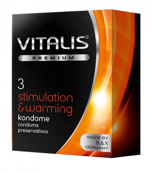 Презервативы VITALIS PREMIUM stimulation   warming с согревающим эффектом - 3 шт. - Vitalis - купить с доставкой в Челябинске