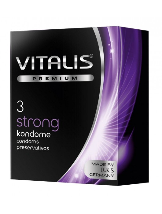 Презервативы с утолщенной стенкой VITALIS PREMIUM strong - 3 шт. - Vitalis - купить с доставкой в Челябинске