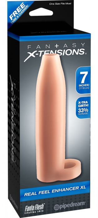 Телесная насадка Real Feel Enhancer XL - 17 см. - Pipedream - в Челябинске купить с доставкой