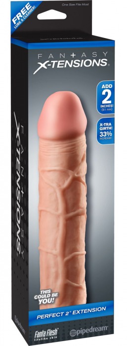 Телесная насадка Fantasy X-tensions Perfect 2  Extension - 20,3 см. - Pipedream - в Челябинске купить с доставкой