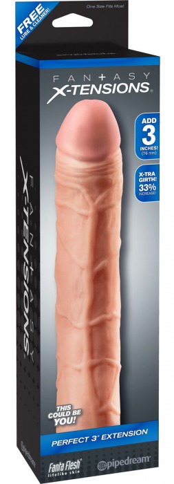 Телесная удлиняющая насадка Perfect 3 Extension - 22 см. - Pipedream - в Челябинске купить с доставкой