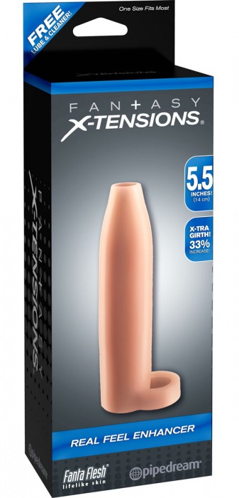 Насадка-расширитель с кольцом для подхвата мошонки Real Feel Enhancer - 14 см. - Pipedream - в Челябинске купить с доставкой
