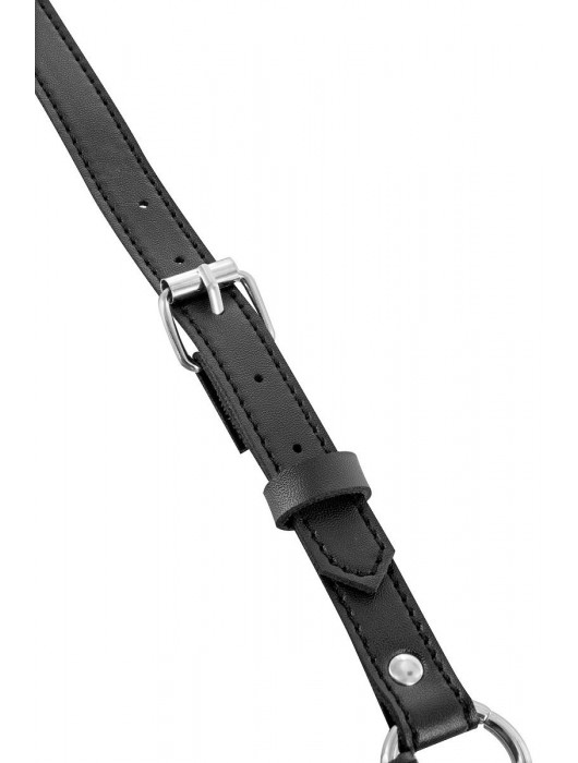 Черная упряжь на тело с шипами на ошейнике - Fetish Tentation - купить с доставкой в Челябинске