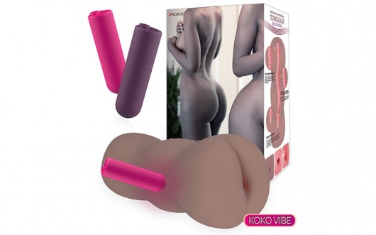 Коричневый вибромастурбатор-анус TONGGGO-Black Angel Auto - KOKOS - в Челябинске купить с доставкой