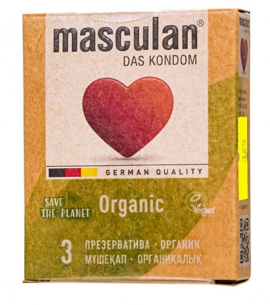 Экологически чистые презервативы Masculan Organic - 3 шт. - Masculan - купить с доставкой в Челябинске