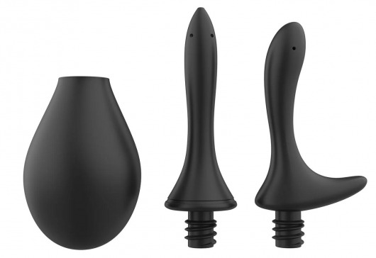 Черный анальный душ Nexus Anal Douche Set с 2 сменными насадками - Nexus Range - купить с доставкой в Челябинске