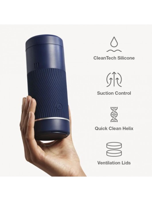 Синий мастурбатор с контролем всасывания Arcwave Pow Stroker - Arcwave - в Челябинске купить с доставкой