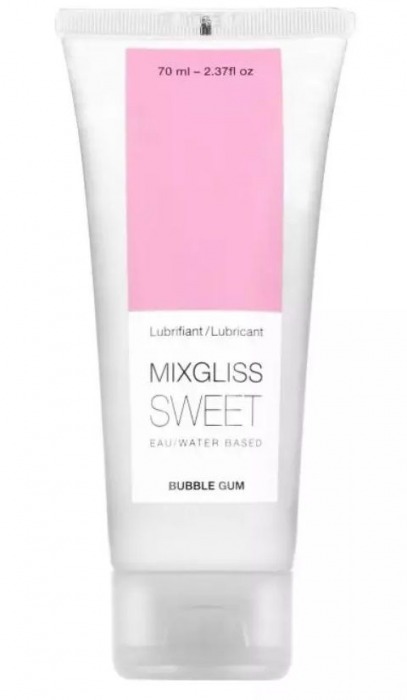 Смазка на водной основе Mixgliss Sweet с ароматом бабл-гам - 70 мл. - Mixgliss - купить с доставкой в Челябинске