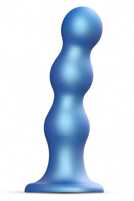 Голубая насадка Strap-On-Me Dildo Plug Balls size S - Strap-on-me - купить с доставкой в Челябинске