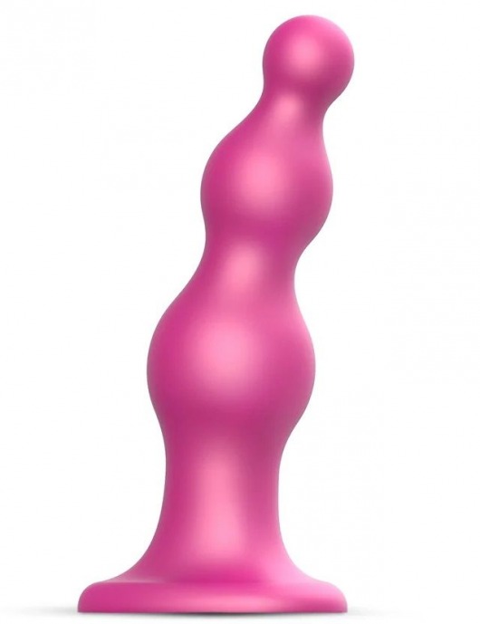 Розовая насадка Strap-On-Me Dildo Plug Beads size S - Strap-on-me - купить с доставкой в Челябинске