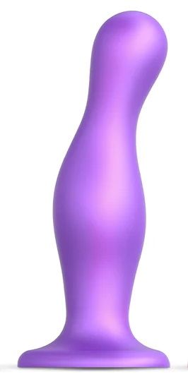 Фиолетовая насадка Strap-On-Me Dildo Plug Curvy size L - Strap-on-me - купить с доставкой в Челябинске