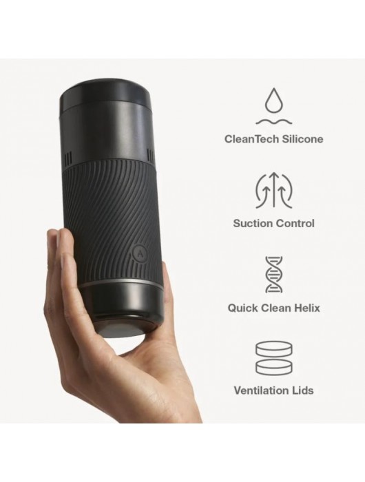 Черный мастурбатор с контролем всасывания Arcwave Pow Stroker - Arcwave - в Челябинске купить с доставкой