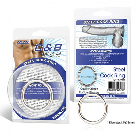 Стальное эрекционное кольцо STEEL COCK RING - 4.5 см. - BlueLine - в Челябинске купить с доставкой