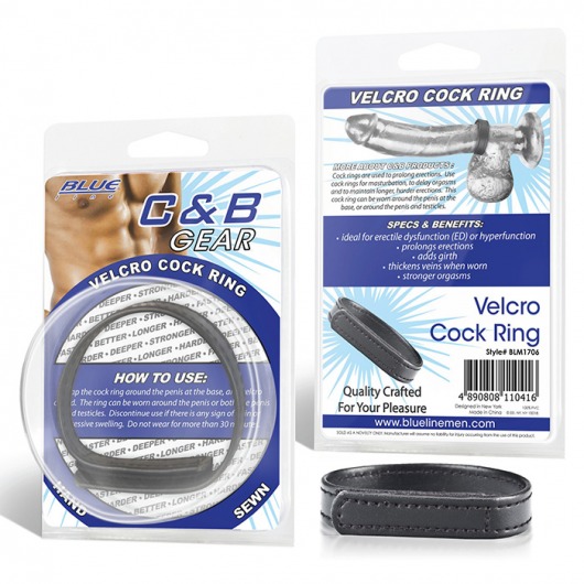 Кольцо на пенис из искусственной кожи на липучке VELCRO COCK RING - 5 см. - BlueLine - в Челябинске купить с доставкой