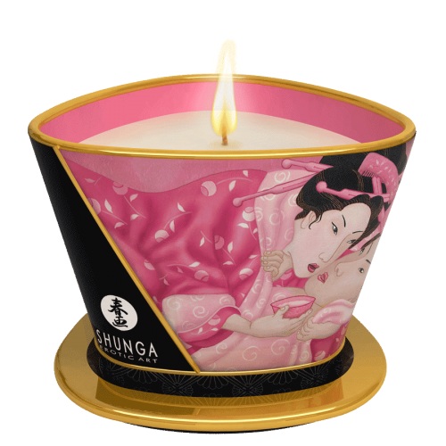 Массажная свеча Rose Petals с ароматом розы - 170 мл. - Shunga - купить с доставкой в Челябинске