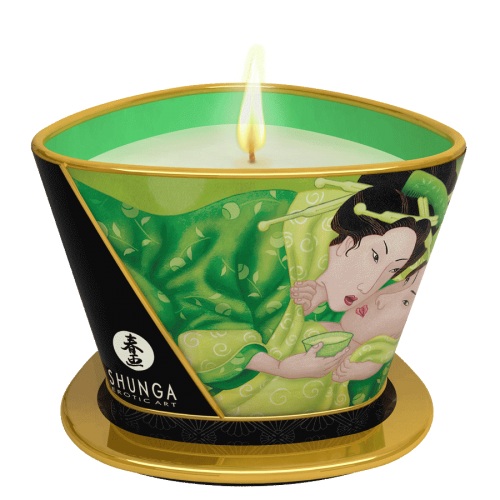 Массажная свеча Exotic Green Tea с ароматом зелёного чая - 170 мл. - Shunga - купить с доставкой в Челябинске