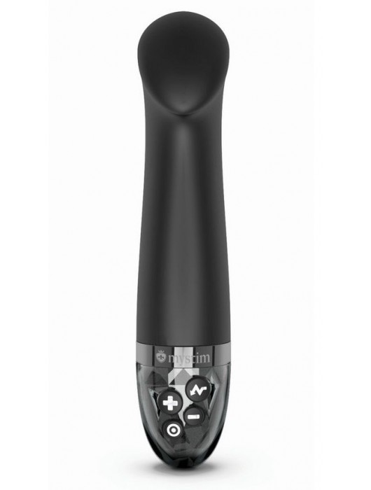 Черный вибратор с функцией электростимуляции Right on Ron - 17 см. - MyStim - купить с доставкой в Челябинске