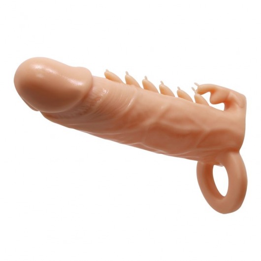 Телесная удлиняющая насадка Penis Sleeve Emmitt - 17 см. - Baile - в Челябинске купить с доставкой