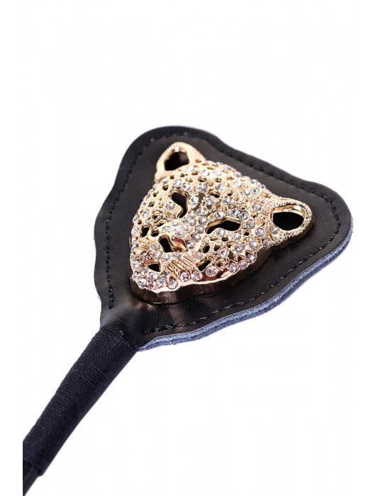 Чёрный стек с фигуркой леопарда на наконечнике - 21 см. - ToyFa - купить с доставкой в Челябинске