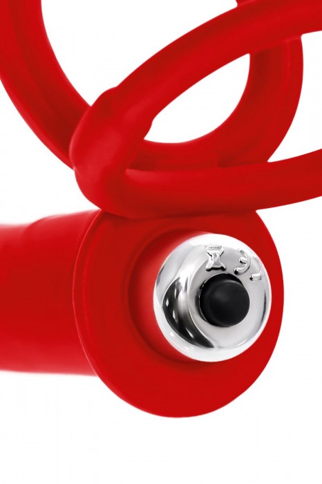 Красная насадка на пенис для двойного проникновения - 19 см. - ToyFa - купить с доставкой в Челябинске