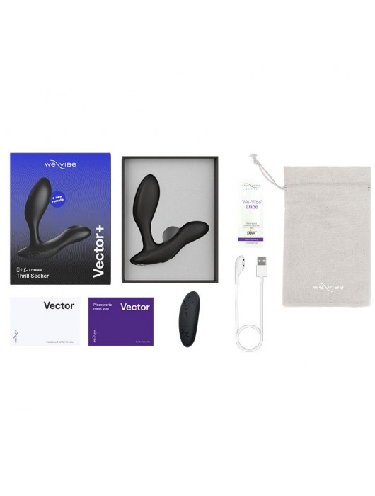 Черный анальный вибратор We-Vibe Vector+ - We-vibe - в Челябинске купить с доставкой