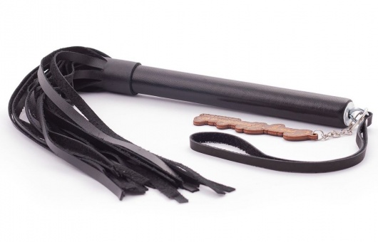 Черная кожаная плеть  Индиго  - 50 см. - Crazy Handmade - купить с доставкой в Челябинске