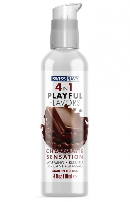 Массажный гель 4-в-1 Chocolate Sensation с ароматом шоколада - 118 мл. - Swiss navy - купить с доставкой в Челябинске