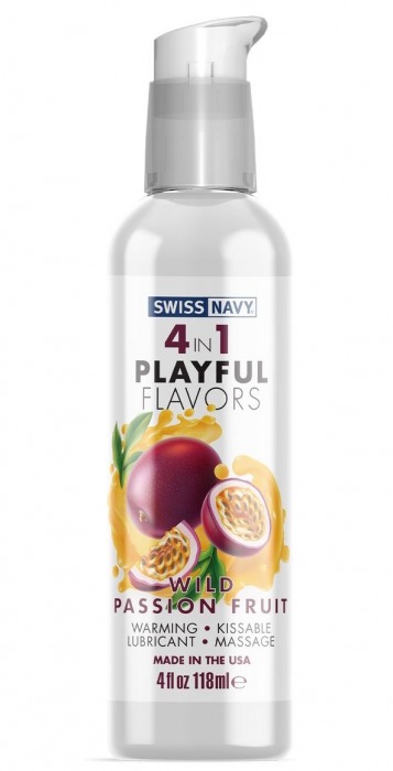 Массажный гель 4-в-1 Wild Passion Fruit с ароматом маракуйи - 118 мл. - Swiss navy - купить с доставкой в Челябинске