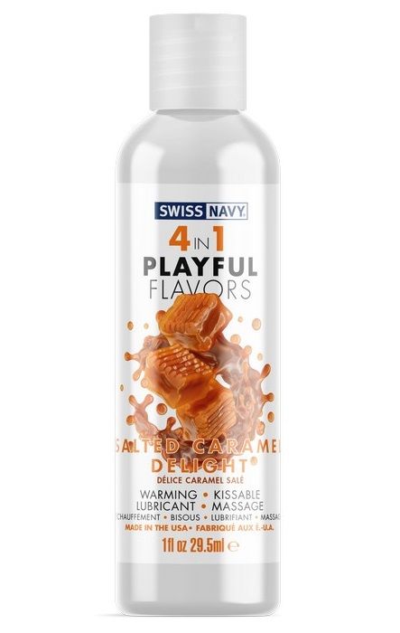 Массажный гель 4-в-1 Salted Caramel Delight с ароматом солёной карамели - 29,5 мл. - Swiss navy - купить с доставкой в Челябинске