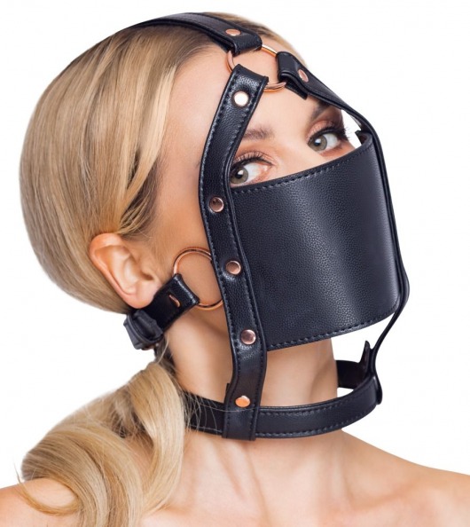 Черный намордник с кляпом-шаром Head Harness With A Gag - Orion - купить с доставкой в Челябинске