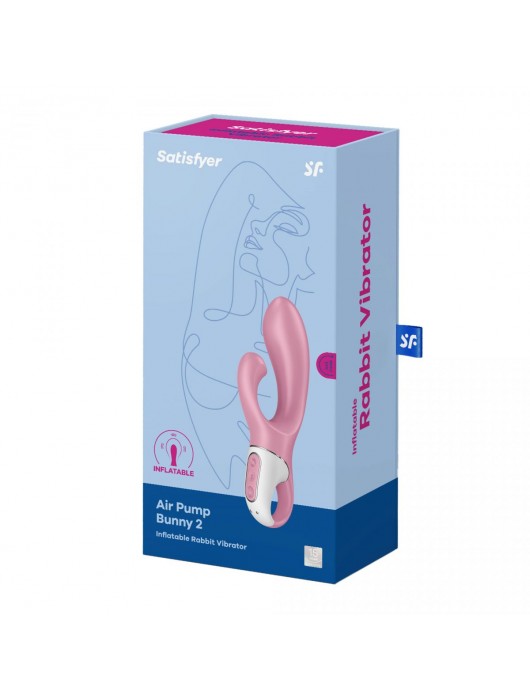 Розовый вибратор-кролик с расширением Air Pump Bunny 2 - 20,4 см. - Satisfyer
