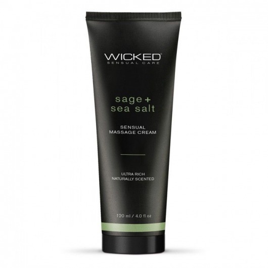 Массажный легкий крем WICKED Sage plus Sea Salt - 120 мл. - Wicked - купить с доставкой в Челябинске