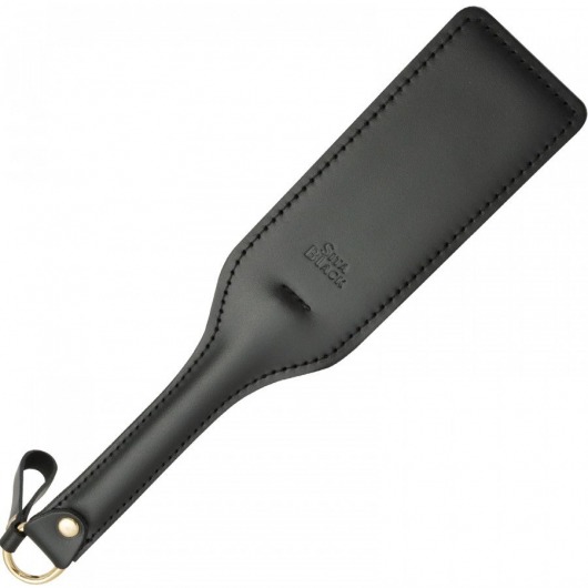Черная кожаная шлепалка SitaBlack - 30 см. - Sitabella - купить с доставкой в Челябинске