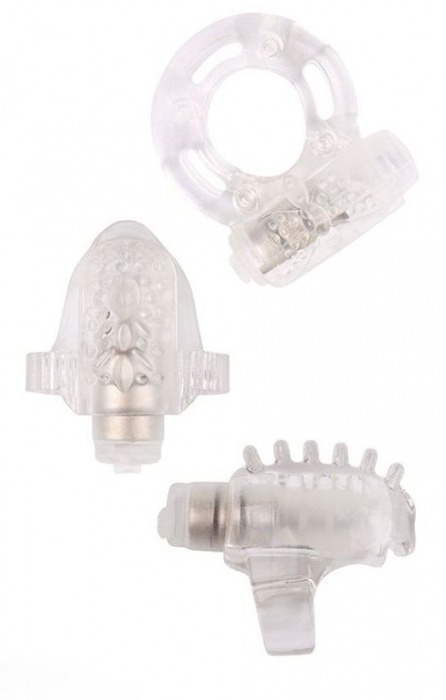 Набор из 3 прозрачных эрекционных колец с вибрацией Teasers Ring Kit - Chisa - в Челябинске купить с доставкой