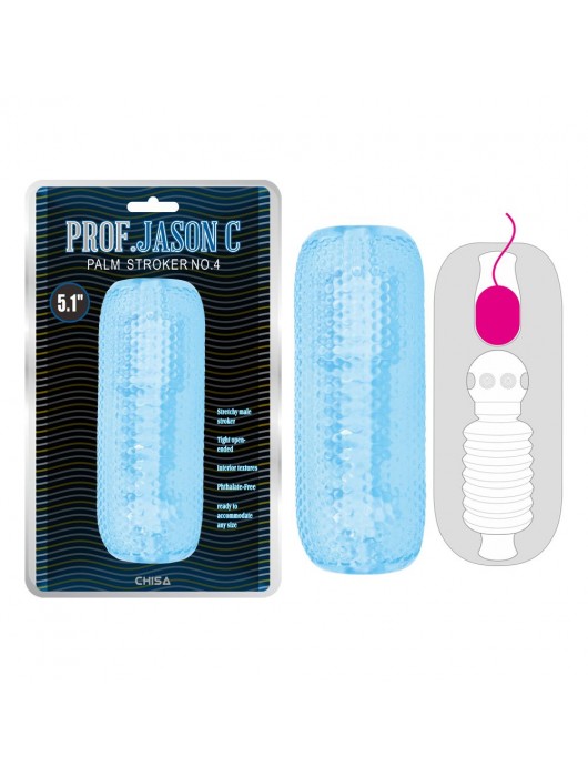 Голубой текстурированный мастурбатор Palm Stroker No.4 - Chisa - в Челябинске купить с доставкой