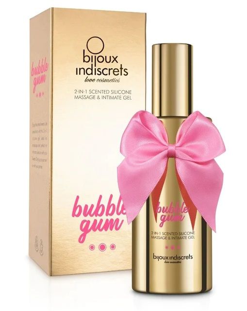 Гель с ароматом жвачки Bubblegum 2-in-1 Scented Silicone Massage And Intimate Gel - 100 мл. - Bijoux Indiscrets - купить с доставкой в Челябинске