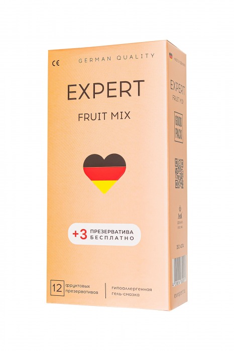Ароматизированные презервативы EXPERT Fruit Mix - 12 шт.(+3 в подарок) - Expert - купить с доставкой в Челябинске