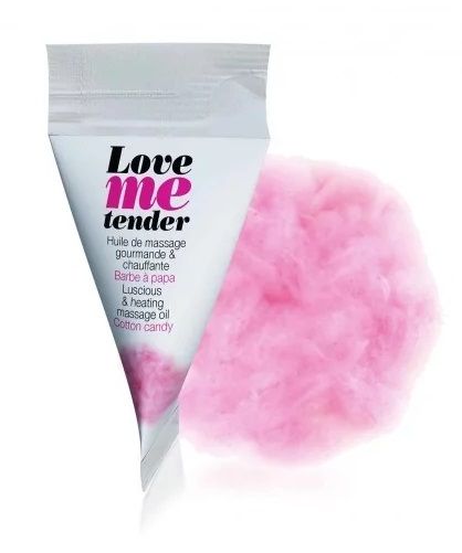 Съедобное согревающее массажное масло Love Me Tender Cotton Candy с ароматом сладкой ваты - 10 мл. - Love to Love - купить с доставкой в Челябинске