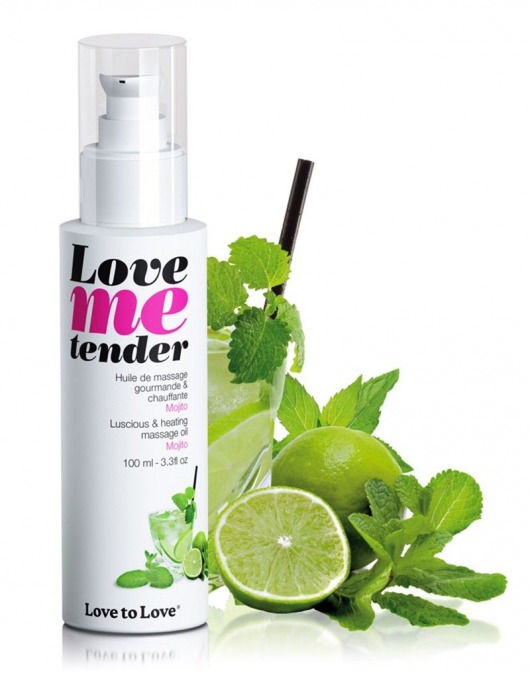 Съедобное согревающее массажное масло Love Me Tender Mojito с ароматом мохито - 100 мл. - Love to Love - купить с доставкой в Челябинске