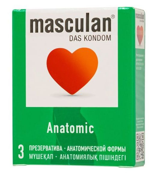 Презервативы анатомической формы Masculan Anatomic - 3 шт. - Masculan - купить с доставкой в Челябинске