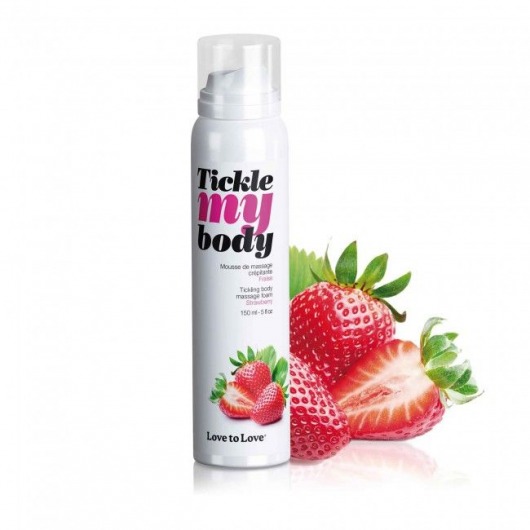 Массажная хрустящая пенка Tickle My Body Strawberry с ароматом клубники - 150 мл. - Love to Love - купить с доставкой в Челябинске