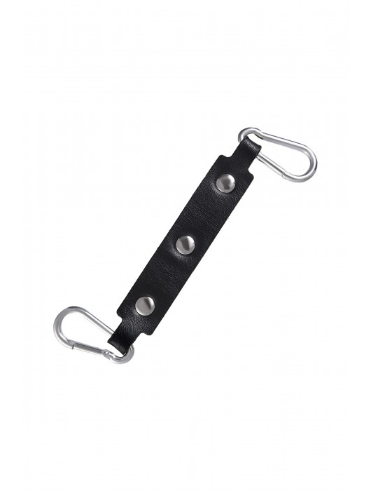 Черные кожаные однослойные оковы с контрастной строчкой - Pecado - купить с доставкой в Челябинске