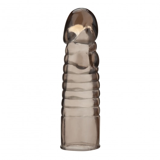 Дымчатая насадка-удлинитель Ribbed Realistic Penis Enhancing Sleeve Extension - 15,2 см. - BlueLine - в Челябинске купить с доставкой
