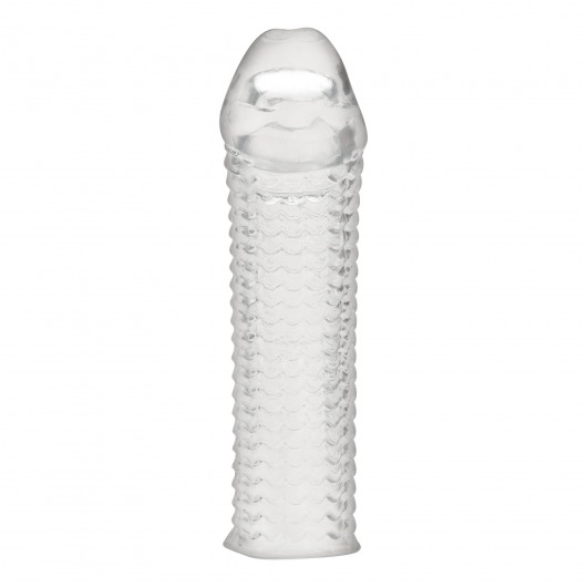 Текстурированная насадка на пенис Clear Textured Penis Enhancing Sleeve Extension - 16,5 см. - BlueLine - в Челябинске купить с доставкой