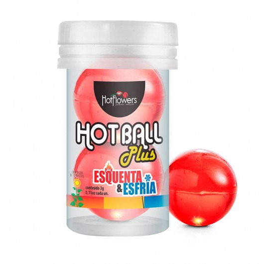 Лубрикант на масляной основе Hot Ball Plus с охлаждающе-разогревающим эффектом (2 шарика по 3 гр.) - HotFlowers - купить с доставкой в Челябинске