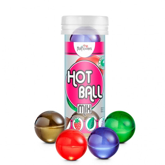 Ароматизированный лубрикант Hot Ball Mix на масляной основе (4 шарика по 3 гр.) - HotFlowers - купить с доставкой в Челябинске