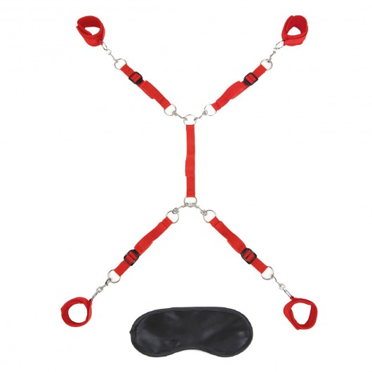 Красная фиксация на матрас Classic Bedspreader - Lux Fetish - купить с доставкой в Челябинске