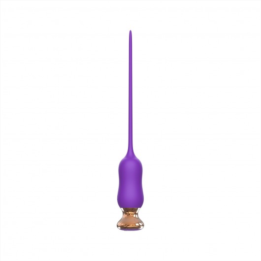 Фиолетовый тонкий стимулятор Nipple Vibrator - 23 см. - I-MOON - купить с доставкой в Челябинске