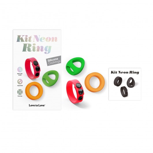 Набор из 3 разноцветных эрекционных колец Kit Neon Ring - Love to Love - в Челябинске купить с доставкой